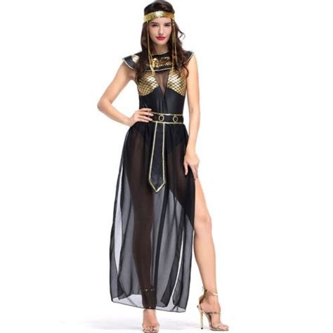 Robe De Fête Sexy Dorée égyptienne Reine Cléopâtre Femme Adulte