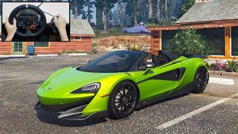 2020 McLaren 600LT Spider GTA 5 With Steering Wheel Logitech G29