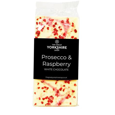 Prosecco And Raspberry Milk Chocolate Bar The Great Yorkshire Shop