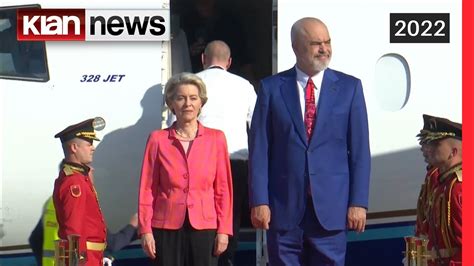 Presidentja e KE nis vizitën në Tiranë pritet me ceremoni shtetërore