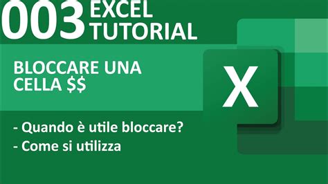 Excel Tutorial Bloccare Una Cella Youtube