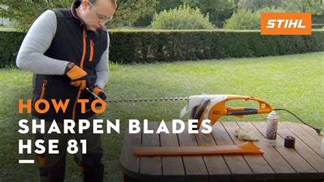 Stihl Hse 81 ꘡ How To Sharpen The Blades Of An Electric Hedge Trimmer Stihl Tutorial Youtube