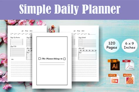 Simple Daily Planner Kdp Interior Graphic By Sei Ripan · Creative Fabrica