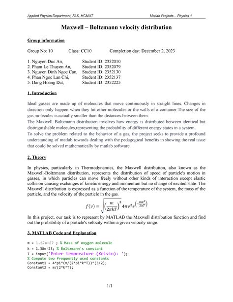 CC10 Maxwell Boltzmann Velocity Distribution Maxwell Boltzmann