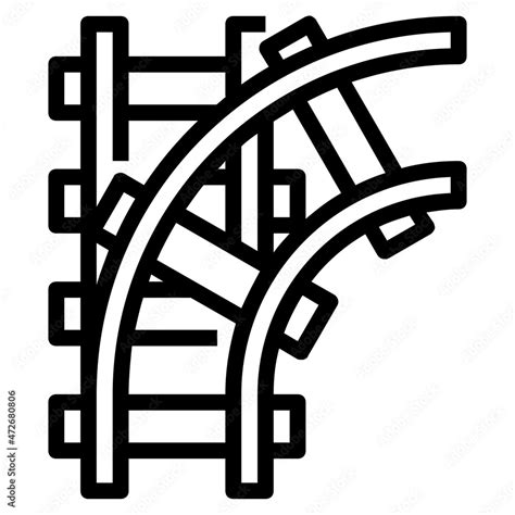 Railroad Outline Icon Stock Vector Adobe Stock