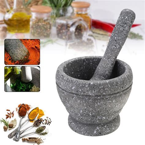 Small Resin Mortar Pestle Tool Set Manual Herbs Spices Shredder Grinder