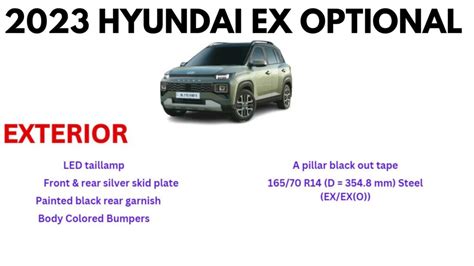 2023 Hyundai Exter Ex Optional Model Second Base Variant Variant Brochure Explained ₹ 624