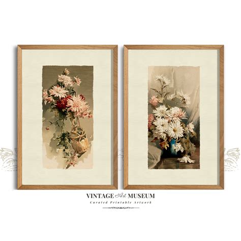 Farmhouse Decor Printable S2 17 Vintage Botanical Print Set Of Two