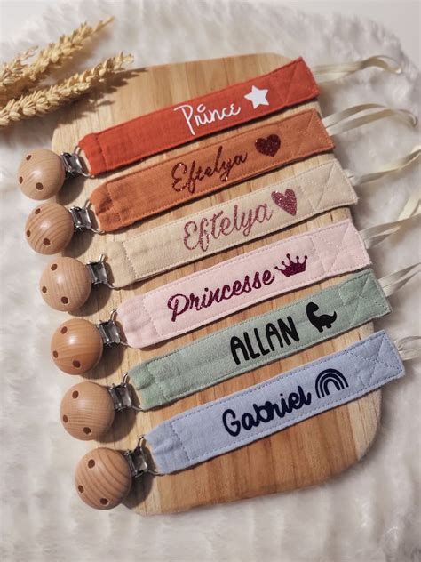 Attache tétine personnalisée en tissus Etsy France