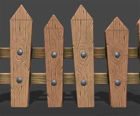 Artstation Stylized Modular Wooden Fences Pack Game Assets