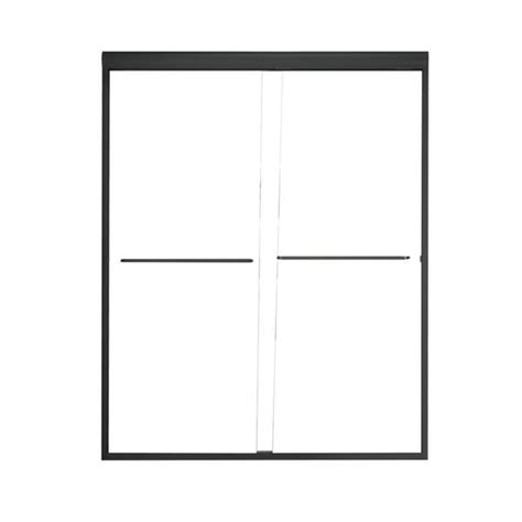 Angeles Home 60 In W X 72 In H Sliding Semi Frameless Shower Door In