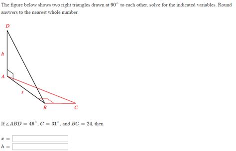 Solved The Figure Below Shows Two Right Triangles Drawn At Chegg