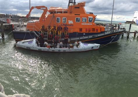 Rosslare Harbour Rnli Launch To Four Rowers During Record Breaking