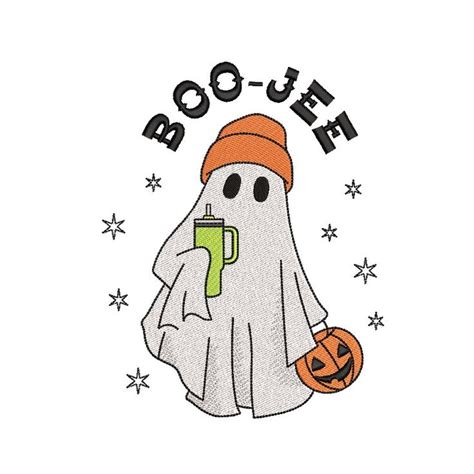 Boojee Ghost Embroidery Design Halloween Machine Embroidery Design