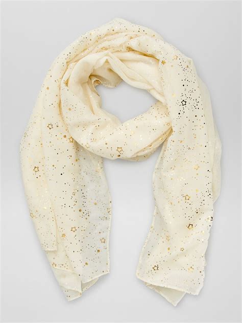 Foulard In Voile Con Stampa Stella Bianco Kiabi