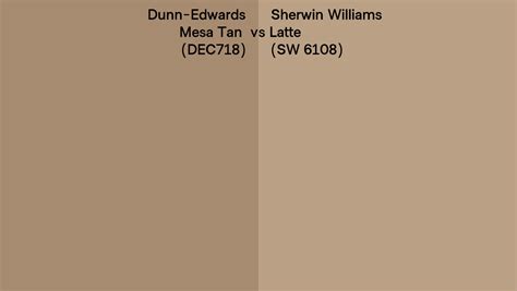 Dunn Edwards Mesa Tan DEC718 Vs Sherwin Williams Latte SW 6108 Side