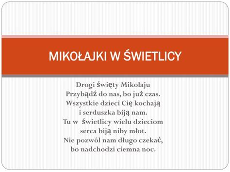 PPT MIKOŁAJKI W ŚWIETLICY PowerPoint Presentation free download ID