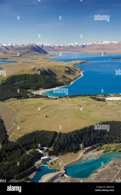 Tekapo A Power Station Bottom Left And Lake Tekapo Mackenzie Country