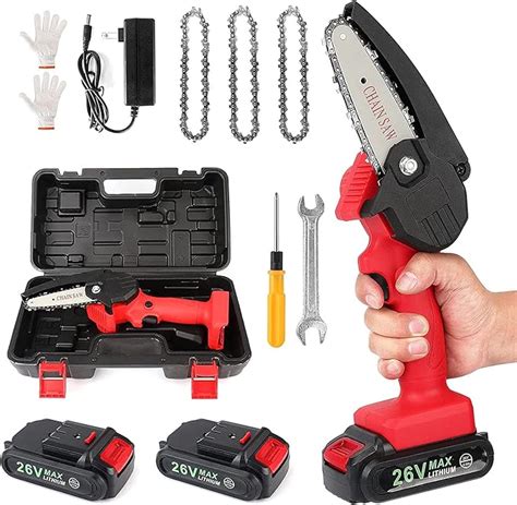 Mini Chainsaw Cordless Power Electric Chain Saws 4 Inch