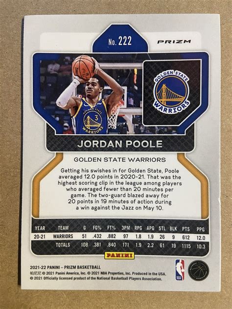 2021 22 Panini Prizm Red White Blue Prizm 222 Jordan Poole For