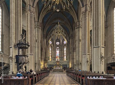 Interior of Zagreb Cathedral, Croatia. The Cathedral of the Assumption ...