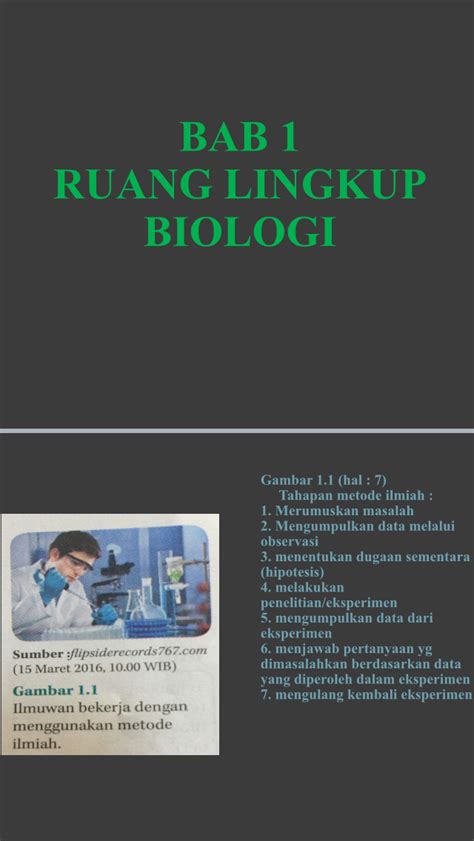 Biologi Bab 1 Kelas 10 Ruang Lingkup Biologi