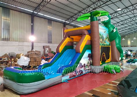 Dinosaurs Happy Hop Bouncy Castle Slide T Rex Bounce House Inflatable