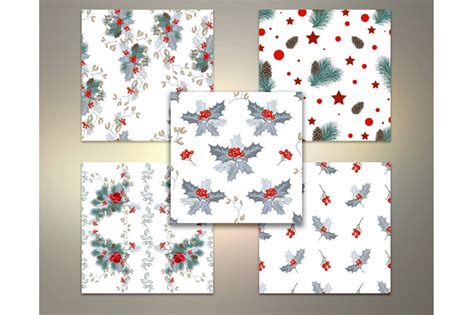 Christmas Seamless Patterns By Vasmila Design Thehungryjpeg