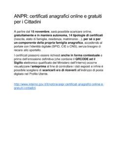 Anpr Certificati Anagrafici Online E Gratuiti Per I Cittadini Anpr