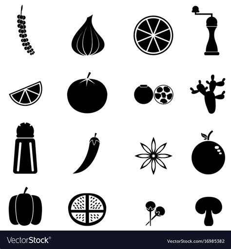 Spices Icon Set Royalty Free Vector Image Vectorstock