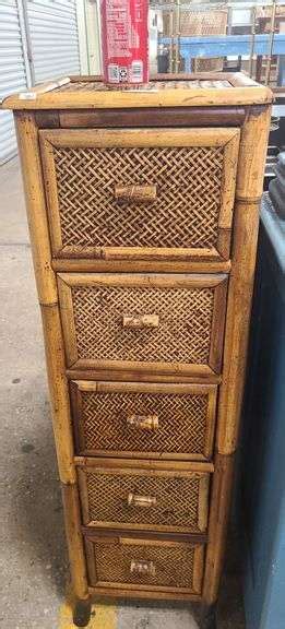 Modern Caned Bamboo Rattan Lingerie Chest Dixon S Auction At Crumpton