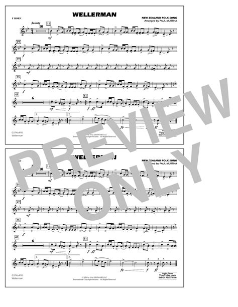 Wellerman Arr Paul Murtha F Horn By New Zealand Folksong Sheet