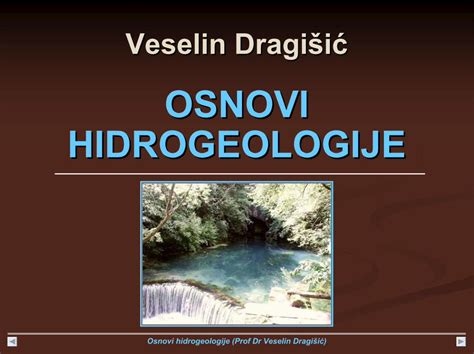 PDF OSNOVI HIDROGEOLOGIJE Rgf Bg Ac Rs Semestar Osnovi