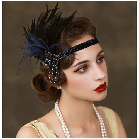 SWEETV 1920 S Flapper Headband Great Gatsby Headpiece 20s Art Deco