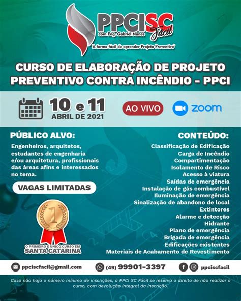 Curso de Elaboração de Projeto Preventivo contra Incêndio PPCI CREA SC