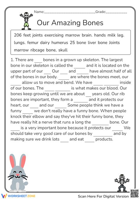 Free Printable Bones Worksheets For Students Worksheets Library
