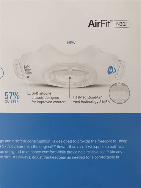 Resmed Airfit N30i Nasal Cpap Mask Quiet Air Vent Starter Pack In Size