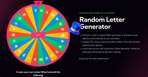 Random Letter Generator Wheel Spin The Wheel To Pick A Letter A Z