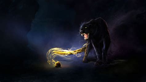 Magical Panther: HD Wallpaper of Fantasy Enchantment by Robert Salvatore