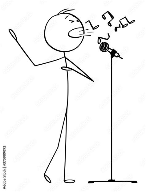 Vector Cartoon Stick Figure Drawing Conceptual Illustration Of Man Or