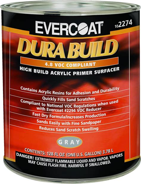 Evercoat Dura Build Acrylic Primer Surfacer Gray Gallon Paint