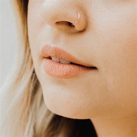 22 Gauge Rose Gold Filled Nose Hoop Ring Delicate Nose Etsy Nose