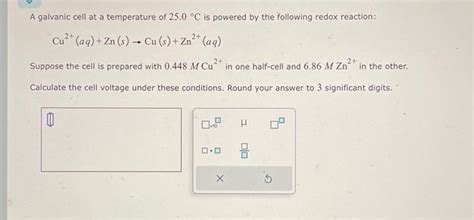 Solved A Galvanic Cell At A Temperature Of 250∘c Is Powered