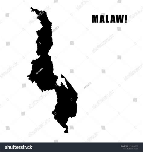 Vector Illustration Outline Map Malawi Highdetail Stock Vector (Royalty ...