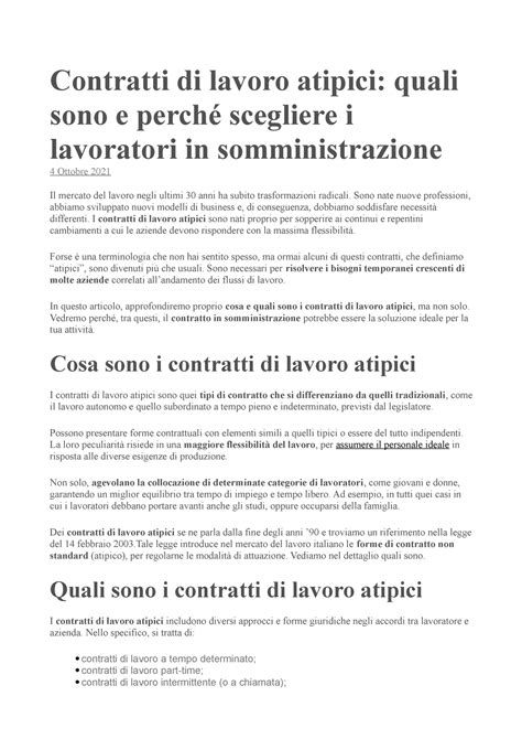 Contratti Atipici Esempio Concreto Di Un Contratto Atipico E Di