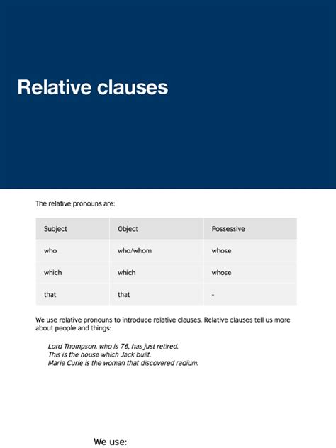 Relative Clauses | PDF