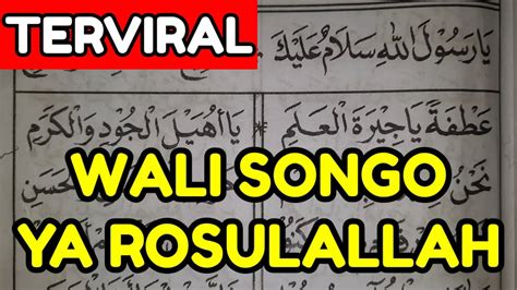 Viral Wali Songo Versi Ya Rosulallah Salamun Alaik Belajar Deresan