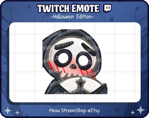 Twitch Emote Cute Grim Reaper Shy UWU Embarrassed Etsy UK