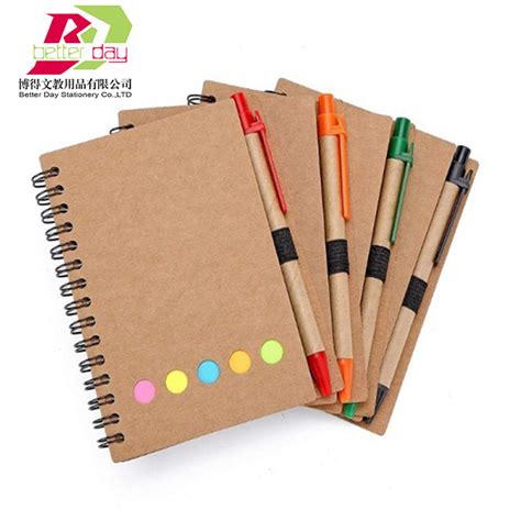 Spiral Notebook With Pen Sticky Notes Page Marker Colored Tabs Flags