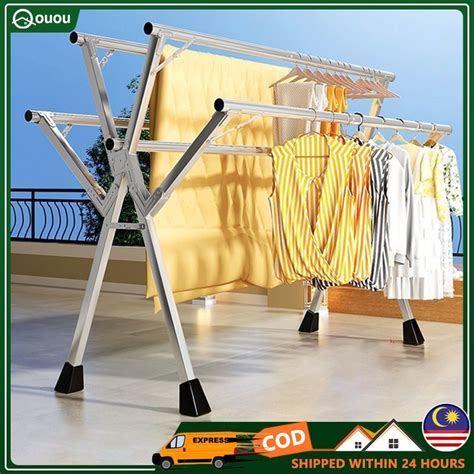 Ampaian Baju Foldable Extendable Stainless Steel Cm Five Pole Cloth